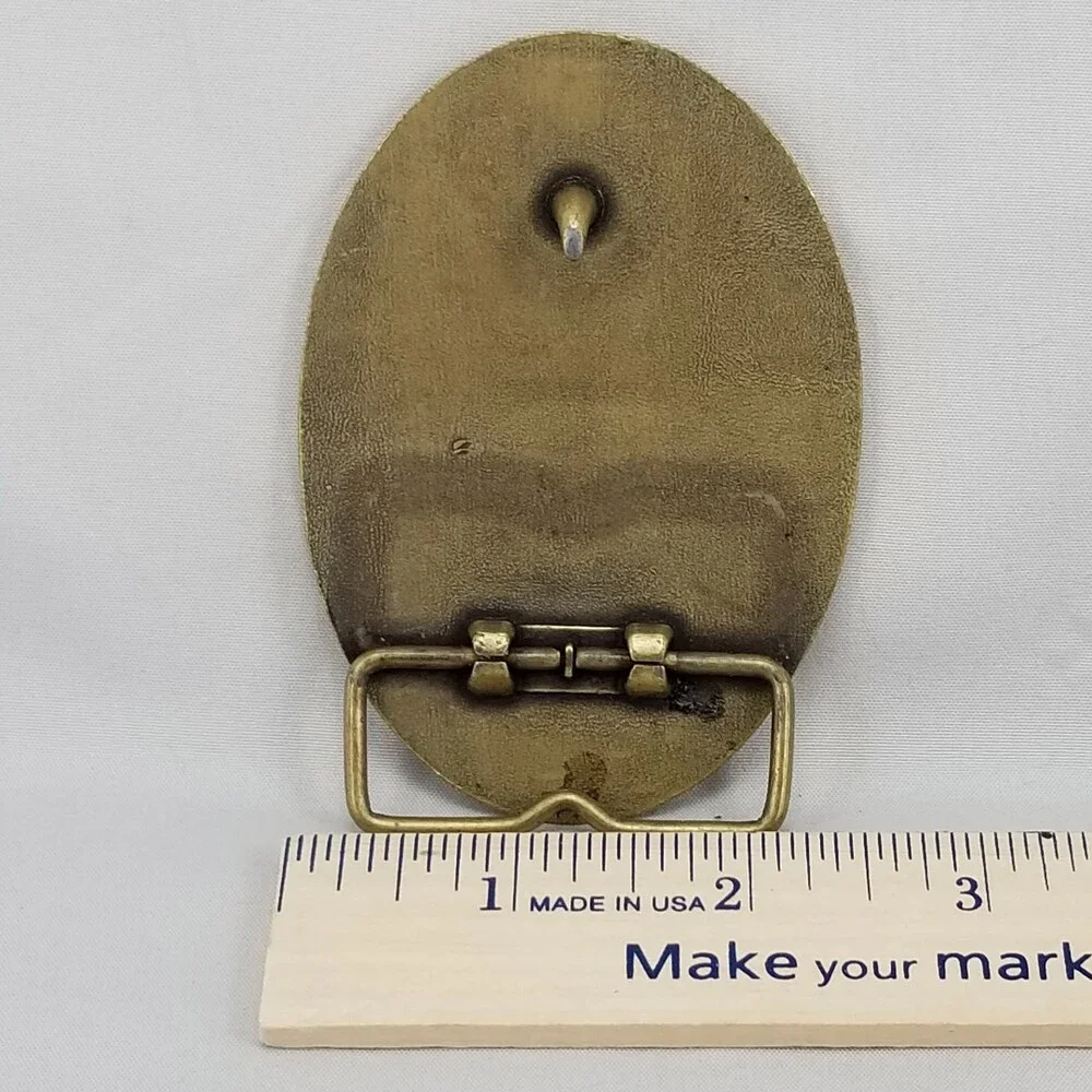 Vintage Belt‎ Buckle MCI Oval Gold Color